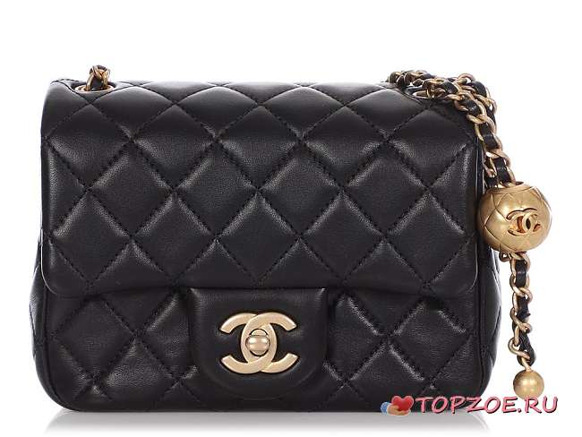 CHANEL Quilted CC Pearl Crush Mini Classic Lambskin CrossBody Bag - 1