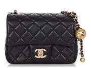 CHANEL Quilted CC Pearl Crush Mini Classic Lambskin CrossBody Bag - 1