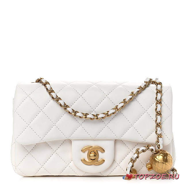 CHANEL Lambskin Quilted Mini CC Pearl Crush Rectangular Flap - 1