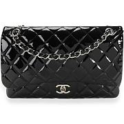 CHANEL Quilted Patent Leather Silver-tone Classic Rectangular Mini Flap Bag - 1