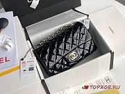 CHANEL Quilted Patent Leather Gloden-tone Classic Rectangular Mini Flap Bag - 2