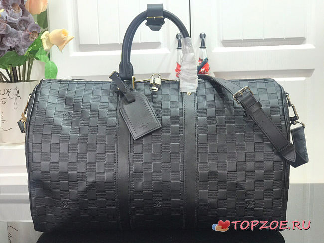 LV KEEPALL BANDOULIETRE BAG BLACK - 1
