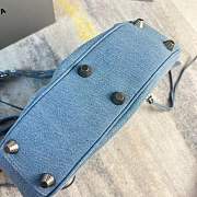 BALENCIAGA SMALL LE CAGOLE DENIM SHOULDER BAG - 3