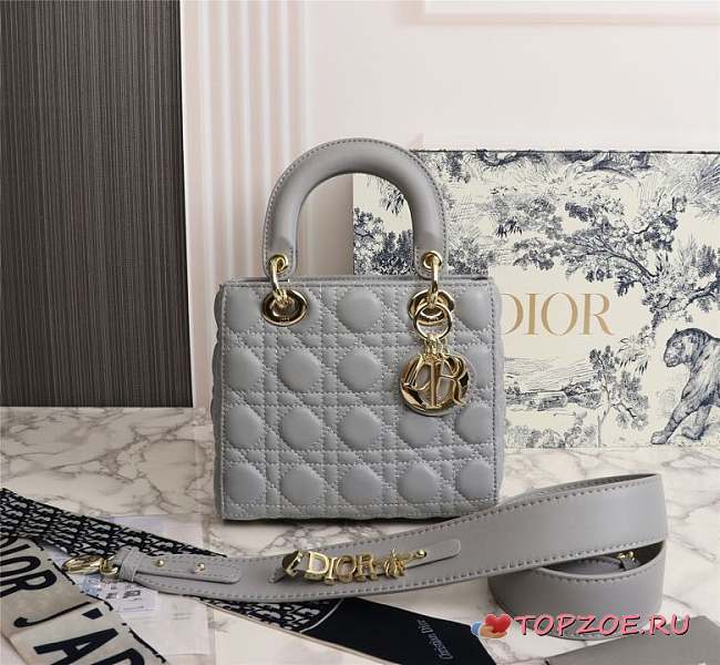 Dior Lady Ultramatte Cannage Calfskin My Abcdior Gray Shoulder Bag  - 1