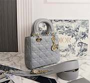 Dior Lady Ultramatte Cannage Calfskin My Abcdior Gray Shoulder Bag  - 3