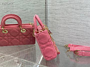 LADY D-JOY BAG Pink Cannage Denim - 2