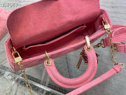LADY D-JOY BAG Pink Cannage Denim - 3