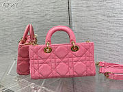LADY D-JOY BAG Pink Cannage Denim - 5