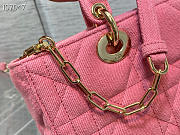 LADY D-JOY BAG Pink Cannage Denim - 6