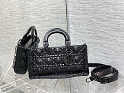 LADY D-JOY BAG Black Cannage Calfskin with Diamond Motif - 1