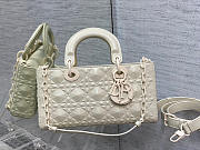 LADY D-JOY BAG White Cannage Calfskin with Diamond Motif - 1