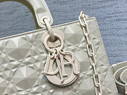 LADY D-JOY BAG White Cannage Calfskin with Diamond Motif - 2