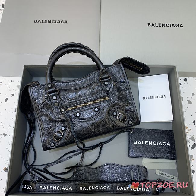 BALENCIAGA CITY MINI Copper BLACK BAG - 1