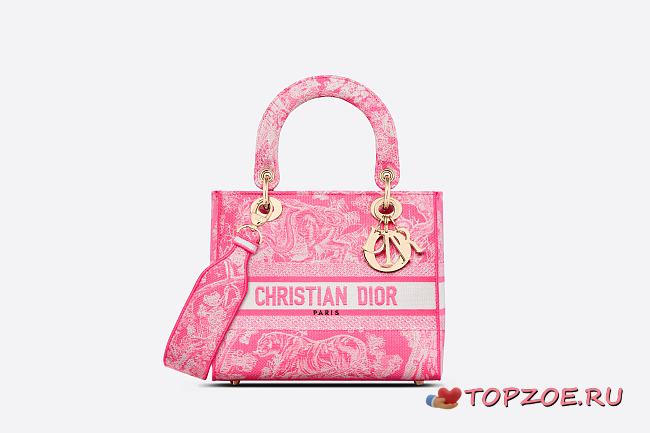 DIOR MEDIUM LADY D-LITE BAG Fluorescent Pink  - 1
