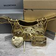 BALENCIAGA LE CAGOLE XS SHOULDER BAG MATALLIZED - 1