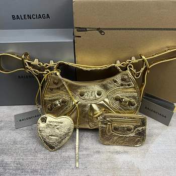 BALENCIAGA LE CAGOLE XS SHOULDER BAG MATALLIZED
