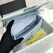 Caviar Quilted Medium Double Flap Light Blue - 2