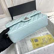 Caviar Quilted Medium Double Flap Light Blue - 3