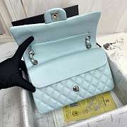 Caviar Quilted Medium Double Flap Light Blue - 4