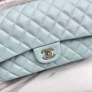 Caviar Quilted Medium Double Flap Light Blue - 6