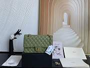 Chanel Classic Olive Green Caviar Leather Gold Chain Bag - 1