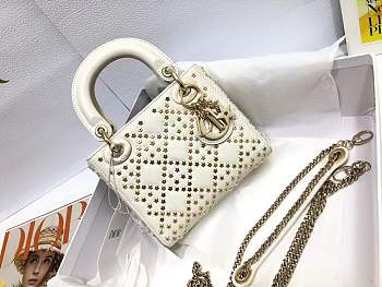 MINI LADY DIOR BAG Latte Lucky Star Cannage Lambskin
