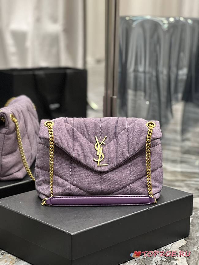 YSL Loulou Puffer Small Bag 577476 Purple  - 1