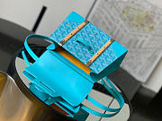 Goyard Saigon Top Handle Bag Coated Canvas with Leather PM Bule - 4