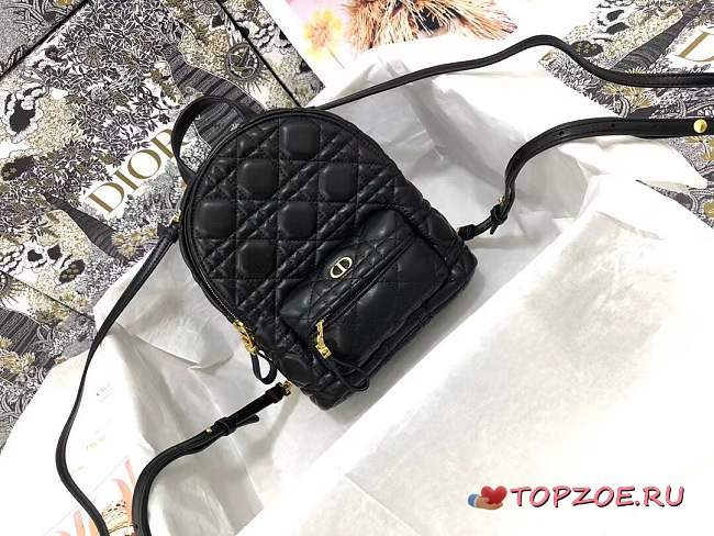 Christian Dior Mini Backpack Black Cannage Lambskin - 1