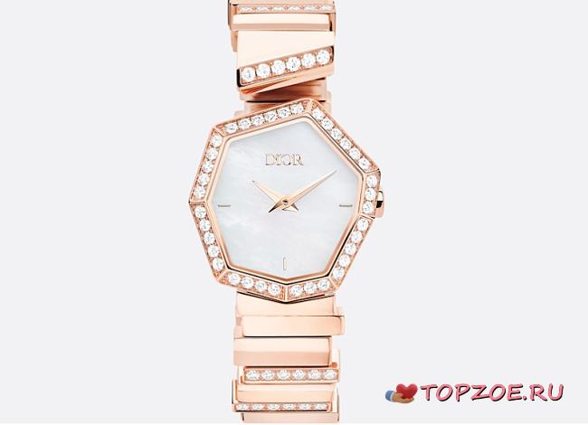 DIOR DIAMONDS AND WHITE MOTHER-OF-PEARL GEM WATCH - 1