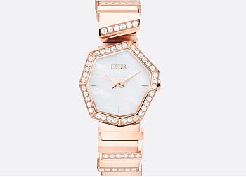 DIOR DIAMONDS AND WHITE MOTHER-OF-PEARL GEM WATCH