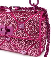 Valentino Roman Stud Small Leather Shoulder Bag Pink - 4