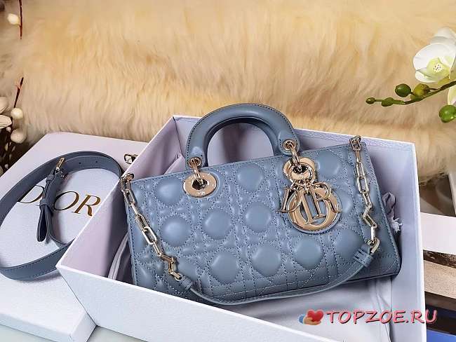 LADY D-JOY Horizon Blue Cannage Lambskin Bag - 1