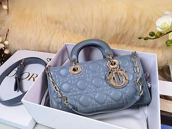 LADY D-JOY Horizon Blue Cannage Lambskin Bag