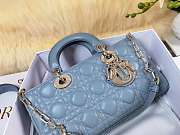 LADY D-JOY Horizon Blue Cannage Lambskin Bag - 2