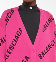BALENCIAGA Logo cotton-blend cardigan pink - 4