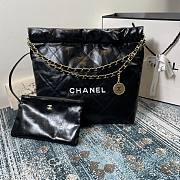 CHANEL 22 HANDBAG Shiny Calfskin Gold-Tone Metal Black - 1