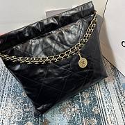 CHANEL 22 HANDBAG Shiny Calfskin Gold-Tone Metal Black - 4