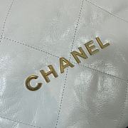 CHANEL 22 HANDBAG Shiny Calfskin Gold-Tone Metal White - 5