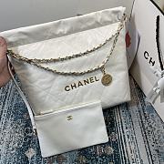 CHANEL 22 HANDBAG Shiny Calfskin Gold-Tone Metal White - 3