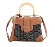 Goyard Saigon Top Handle Bag Coated Canvas with Leather Mini Brown - 1