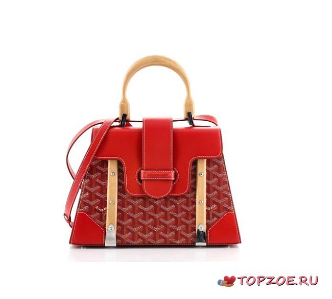 Goyard Saigon Top Handle Bag Coated Canvas Red - 1
