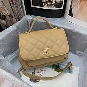 CHANEL MINI FLAP BAG WITH HANDLE BROWN 93749 SIZE 19 x 7 x 14 CM - 1