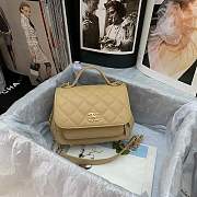 CHANEL MINI FLAP BAG WITH HANDLE BROWN 93749 SIZE 19 x 7 x 14 CM - 2