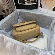 CHANEL MINI FLAP BAG WITH HANDLE BROWN 93749 SIZE 19 x 7 x 14 CM - 3