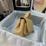 CHANEL MINI FLAP BAG WITH HANDLE BROWN 93749 SIZE 19 x 7 x 14 CM - 4