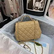 CHANEL MINI FLAP BAG WITH HANDLE BROWN 93749 SIZE 19 x 7 x 14 CM - 6
