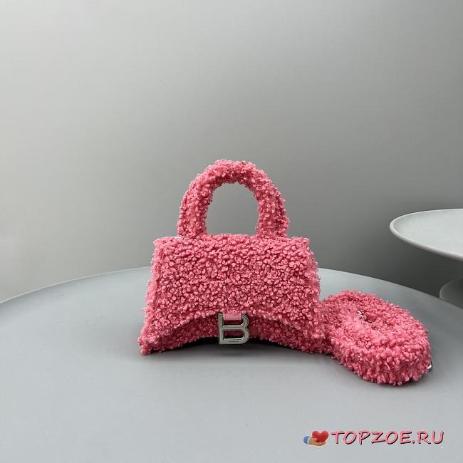 Balenciage Hourglass  Tote bag Pink LambsWool - 1