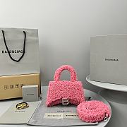 Balenciage Hourglass  Tote bag Pink LambsWool - 3