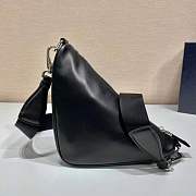 Prada Triangle Leather Shoulder Bag Black - 6